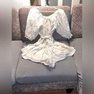 Free People Cream Off-Shoulder Jumpsuit